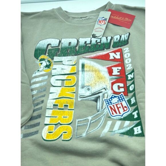 Mitchell & Ness Official NFL Merch. Green Bay Packers Sweatshirt, Light Gray, XL - Picture 13 of 14